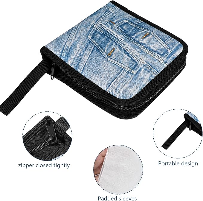 CD Case CD DVD Holder 40 Capacity DVD Storage Case CD Cases For Car CD Organizer Binder CD Book DVD Holders Storage Cases CD Wallet With Sleeves Small CD Carrying Box Disc Booklet For Home Travel