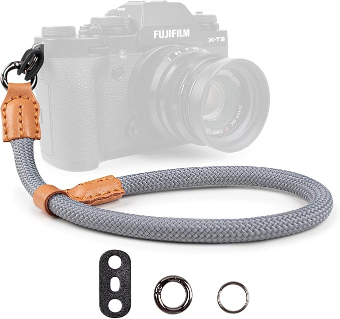 VOVMOEYA Rope Camera Wrist Strap,Camera Hand Strap Compatible with A6400 A6000 A7 IV,for Fujifilm X100V for Nikon Zf Z30 for Canon EOS R6 R7 R8 R10 Camera Wrist Straps for dslr - Grey
