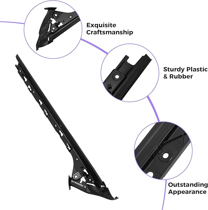 HECASA Windshield Side Molding A-Pillar Trim Compatible with 2011-2019 Ford Explorer Replacement for BB5Z-7803137-BA Inner Front Pillar Trim Mount Bracket Left Side