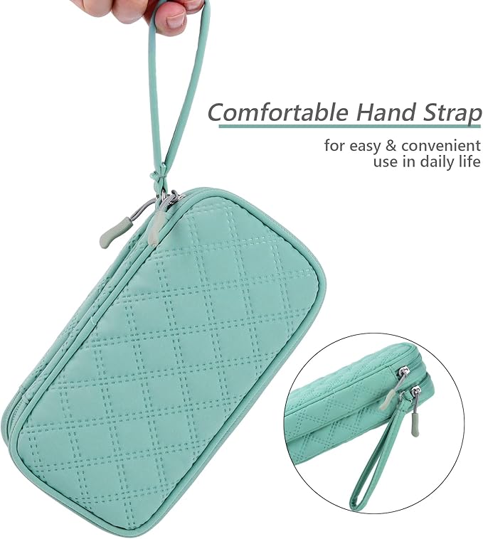COOTHINE USB Flash Drive Case, Portable USB Holder Storage Bag for Samsung/Sandisk USB Memory Stick/Thumb Drive/Jump Drive/SD Card/Cable, with 18 Slots (Green)