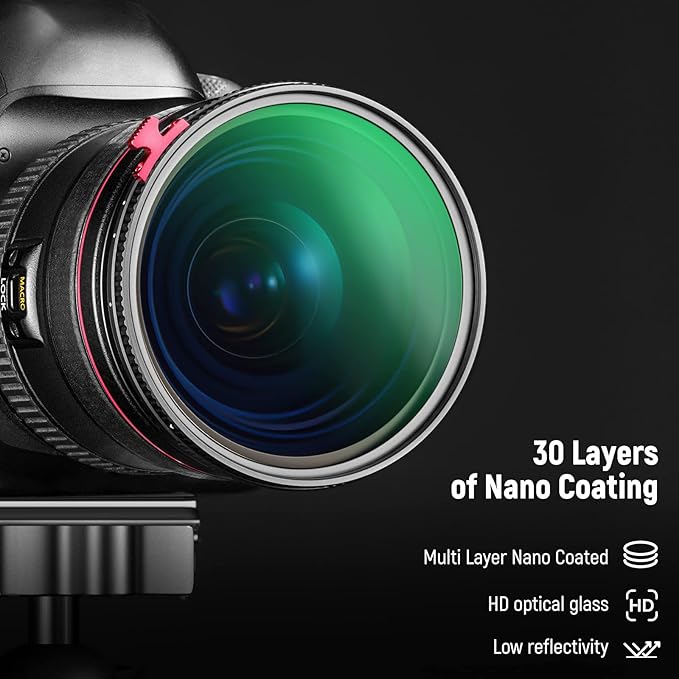 NEEWER 58mm Black Diffusion 1/4 Effect with ND2-ND32 Variable ND Filter 2 in 1, HD Neutral Density Filter with Dreamy Cinematic Features, Water Repellent/Scratch Resistant/Dust Proof, No X Cross