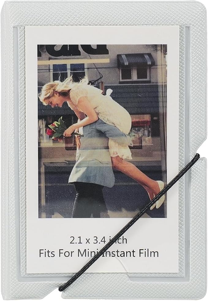 Mini Instant Film Polaroid Photo Album Book For 3 Inch Fujifilm Instax Mini 12 11 9 99 8 7+ 40 EVO Camera Film, HP Sprocket, K-pop Photocards (Pale Gray, 1 Pack)