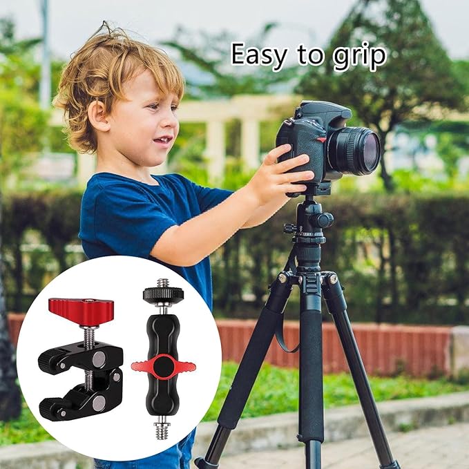 Super Clamp Camera Clamp Mount Monitors 360 Ballhead Magics Arm Double Ballhead Adapter for DSLR Camera/LED Lights