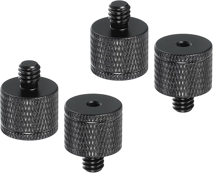 PATIKIL Tripod Screw Adapter M4 Female to 1/4" Male, 4 Pcs Tripod Nut Connectors Camera Mount Screw Camera Double Head Converter for Microphone Holder Magic Arms Accessories, 20 mm