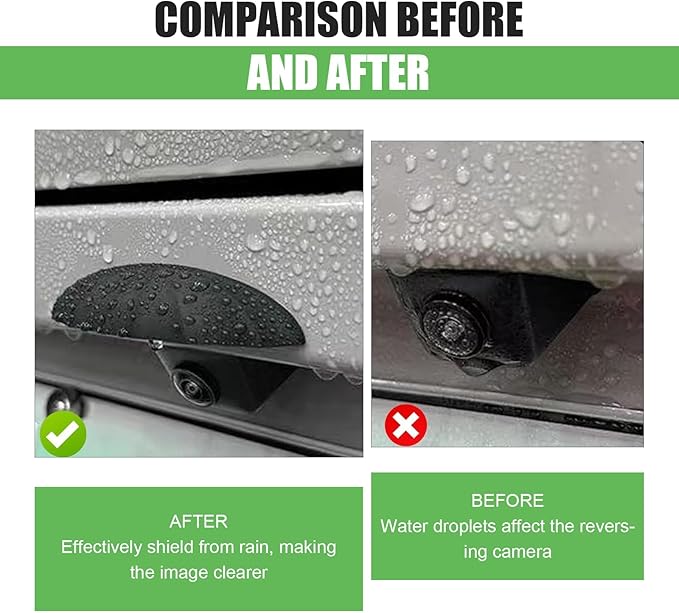 Bawkars Car Rear View Camera Anti-Rain Cover, Silicone Reversing Camera Protective Cover with Wider Design, Non-Destructive Installation Protection Modification Accessory, Universal for Most Cars