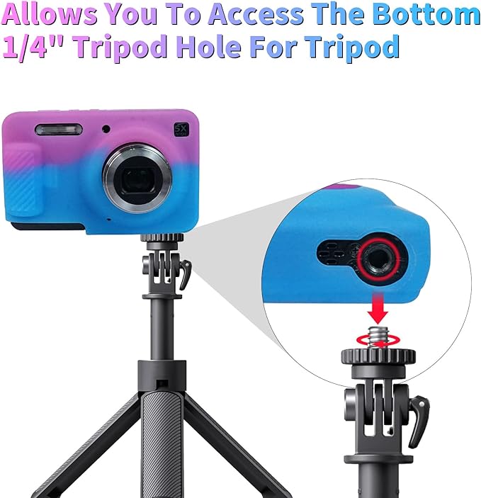 Easy Hood Camera Case for Kodak PIXPRO FZ55, Soft Silicone Cover Anti-Scratch Slim Fit FZ55 DSLR Camera Sleeve Body Skin Travel Protective Case, Rose Blue