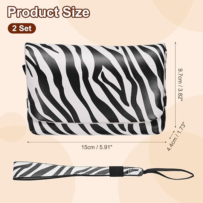 Nexarelle 2 Pcs Digital Camera Storage Bag, Nylon Polyester Multi-Purpose Small Portable Storage Bags for Photography CCD Machine Women Men Travel Cosmetic Clutch Purse, Black and White