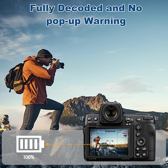 Artman EN-EL15C Battery 2-Pack 2500mAh with 2in1 USB-C Charging Cable, EN-EL15 Battery for Nikon Z8 Zf Z5 Z6 Z6 II Z7 Z7II D7000 D7200 D7500 D600 D610 D750 D780 D800 D850 D800E D810 D810A 1 V1 Cameras