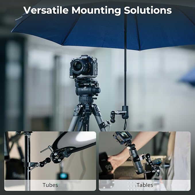 SMALLRIG Adjustable Double Clamp Mount, Dual Head 15-40mm Anti-Slip Clamp, 1.5kg Aluminum Alloy Clamp for Photography Lighting/Tripod/Studio - 5331
