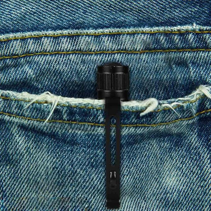 5PCS Led Pen Flashlight 1000 Lumens Lamp Clip Mini Black 507 Pocket Penlight Flashlight Torch Powered by 2 AAA Battery(Battery Not Included)