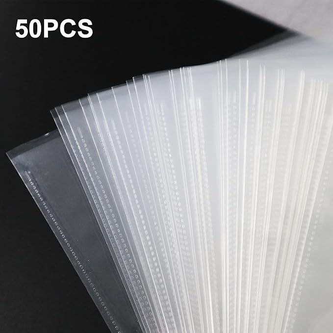 Archival Quality 35mm Negative Preservers – 50 Acid-Free Storage Sheets with Free Gloves, Compatible with Camera Film Negatives
