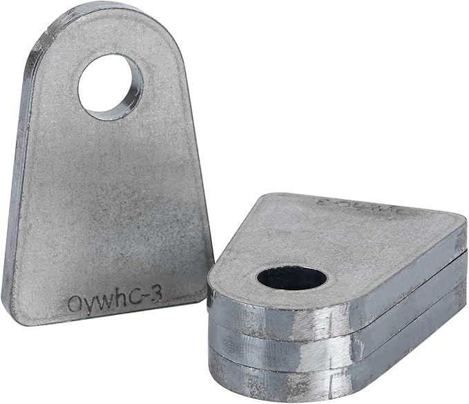 Weld on Tabs, Steel shock mount Weld Tab, Universal Weld on Tabs Flat Bottom Mount with a 1/2" Hole.2-1/2" Height, 1-3/4" Wide, 1/4" Thick Pack Of 4 Tabs Steel Mounting Bracket OywhC-3