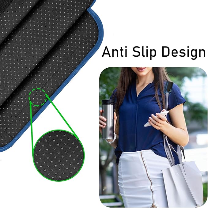 ZINZ Universal Shoulder Pad with Ultra Thick Cushion for Bag Luggage Bag Crossbody, Plus Long & Anti-Slip & Breathable,Black-Blue Edge
