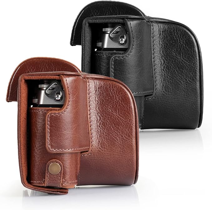 MegaGear MG2010 Ever Ready Genuine Leather Camera Case Compatible with Nikon Z fc (16-50mm)-(Black)