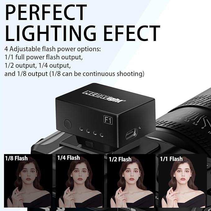 F1 Mini Camera Flash Camera Flash Speedlite for Ricoh (GR3/GR3X,etc.) Nikon/Canon/Fuji,Digital Film Cameras,Mini hot Shoe Flash for DSLR Camera（Not Compatible for Sony ZV-1F.
