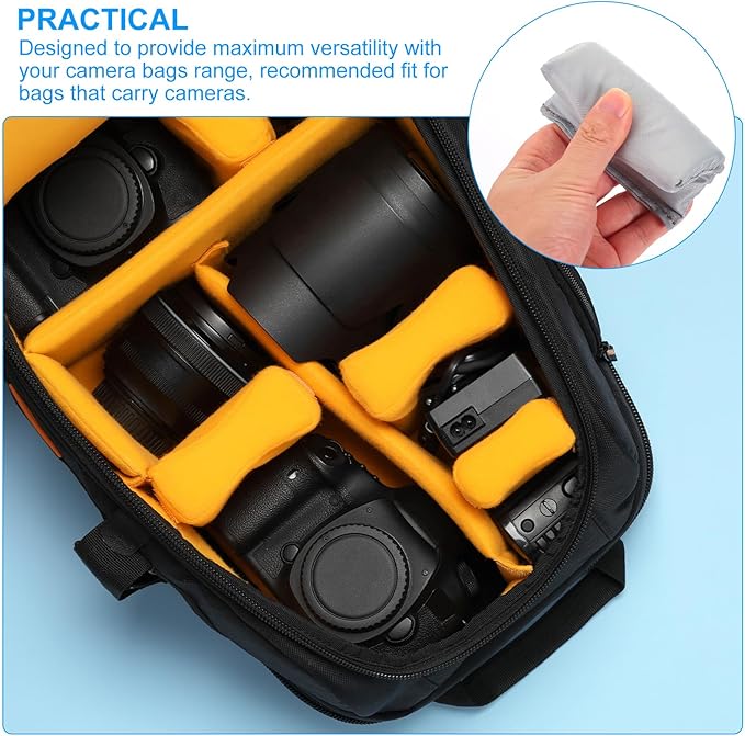 PATIKIL Camera Bag Divider, 5Pcs 4.13"x3.94"x0.39" Shockproof Camera Bag Inserts Separator Pad Protective Lens for Nikon Camera DSLR Protect Bag Organizer Universal Divider Cushion, Gray