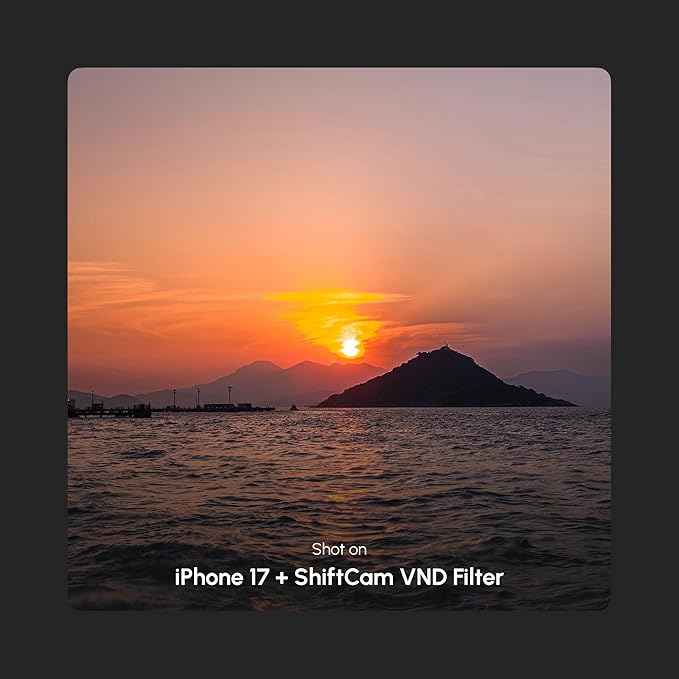 ShiftCam 72mm Magnetic Variable ND (VND) Filter 1–5 Stop – Rotating Dial for Cinematic Outdoor Shoot – Pro Exposure Control for iPhone & Android – Compatible with LensUltra