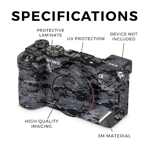 Camera Skin Compatible with Sony Alpha 7CR Camera (2023) - Digital Camo - Premium 3M Vinyl Protective Wrap Decal Cover - Easy to Apply | Crafted in The USA by MightySkins