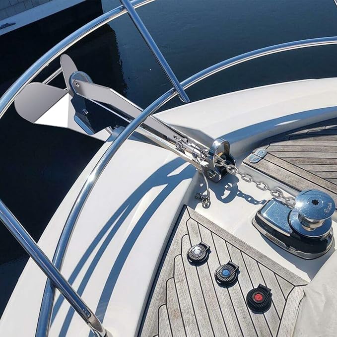 Anchor Rode for Boat Windlass, 1/2" Anchor Rope 150ft with 1/4" Anchor Chain 15ft and Swivel Connector, G4 316 Stainless Steel Short-Link Marine Chain with 3-Strand Nylon Rope