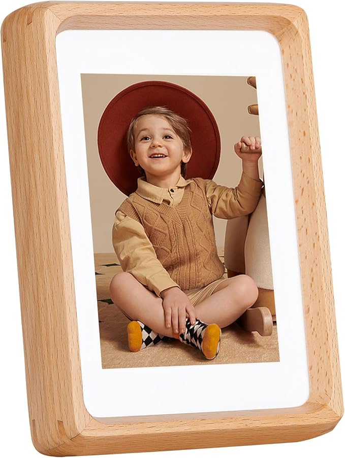 Kattepote Wooden Small Photo Frame 4x6 inch, Small Picture Frames Display 3x5 Inch with Mat or 6x4 without Mat, with High Clear Acrylic, for Landscape or Portrait Orientation, Wall-Mount & Tabletop