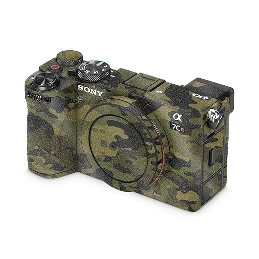 Glossy Glitter Camera Skin Compatible with Sony Alpha 7CR Camera (2023) - Green Camouflage - Premium 3M Vinyl Protective Wrap Decal Cover - Easy to Apply | Crafted in The USA by MightySkins