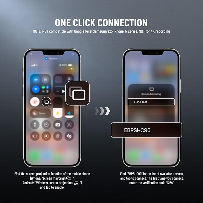 NEEWER PA144 (Black) Phone Cage Compatible with iPhone 17 Pro Max + M4B Basics 4"" Magnetic Vlog Selfie Monitor Screen, Quick Release Video Rig Stabilizer Accessories with 67mm Filter Ring