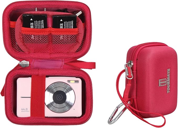 Hard Storage Case for CAMKORY/VAHOIALD/QONGUDS/Fleafer/WONNIE/VYNCS/SMARTKLIK/Rovemre/YiFuar/Focusify/Canon PowerShot 180 190/Sony DSCW800 830 Digital Camera(Case Only) (Rose Red)