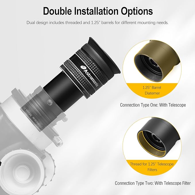 Astromania Telescope Eyepiece 4mm, Wide Angle 58 Degree Apparent Field Planetary Eyepiece for 1.25 inch Astronomy Telescope & Filter, Fully Multi-Coated Telescope Accessory for Planetary Observation