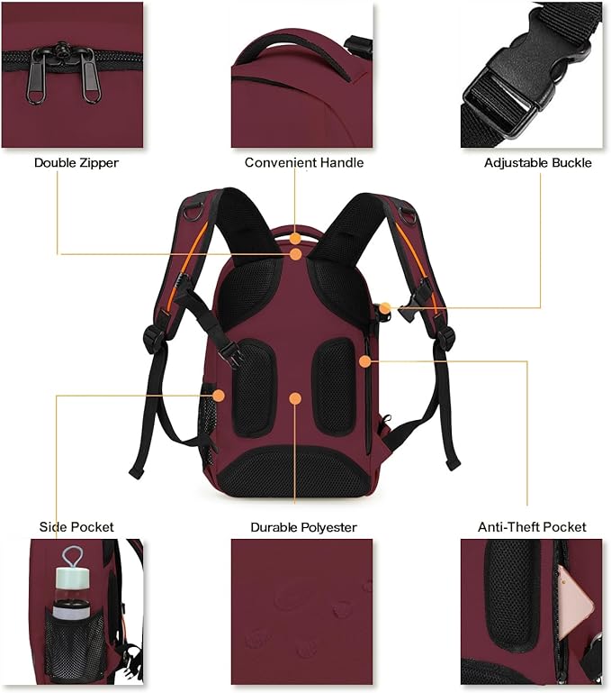 MOSISO Camera Backpack,DSLR/SLR/Mirrorless Photography Backpack Buffer Padded Shockproof Camera Bag with Customized Modular Inserts&Tripod Holder Compatible with Canon,Nikon,Sony etc, Wine Red