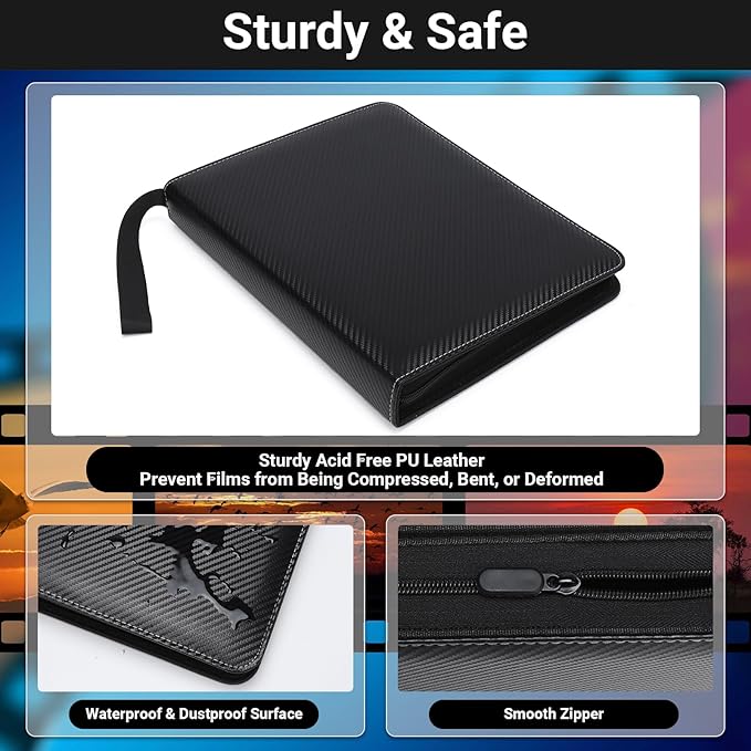 ENPOINT Acid Free Film Negative Storage Kit, 3 Ring Binder with 30 Pack 1260 Frames 35mm Negative Sleeves and 30 Pack 600 Pockets 35mm Slide Storage Pages, Coin Collection Supplies, Stamp Album