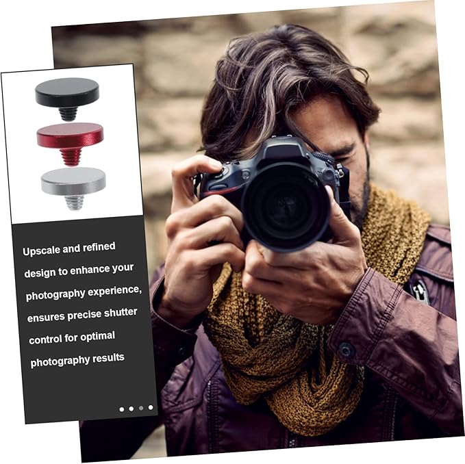 DOITOOL 3pcs Shutter Release Button for Camera Upscale Aluminum Alloy Design Concave for Precise Control Lightweight Accessories for Photography Enthusiasts