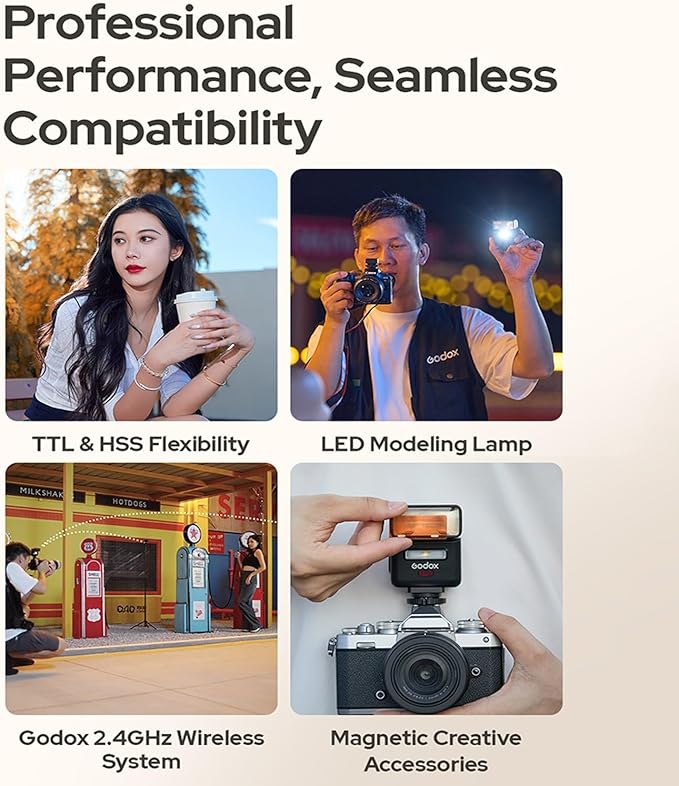 GODOX iT32 TTL Camera Flash with X5F Flash Trigger for Fuji Camera,Magnetic Hotshoe & Trigger 2-in-1,Touch Color Screen,Rotatable Flash Head,LED Modeling Lamp,1.5s Recycle Time,510 Full Power Flashes