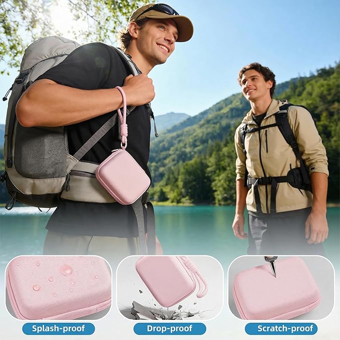 Roseliya Digital Camera Case Compatible with CAMKORY Digital Point and Shoot/for KODAK PIXPRO FZ45/55 16MP Vlogging/for VAHOIALD FHD 1080P/for IWEUKJLO/for Nsoela, Holder for SD Card More (Pink)