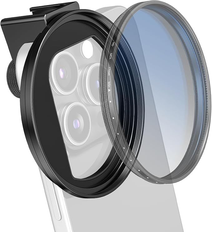 72mm Phone Filter Mount Lens Filter Adapter with Cold Shoe Mount, Compatible with 72mm Round Camera Filters, Compatible with iPhone 17 16 15 14 13 12 11 10 Pro Max Plus Samsung Galaxy S24 Ultra
