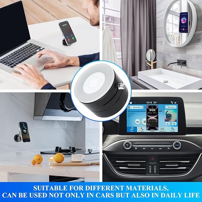 Vacuum Magnetic Phone Holder Suction Phone Mount,Magnetic Suction Cup Car Phone Mount,Double-Sided Magnetic Cell Phone Holder for All Smooth Surface (A-Pink)