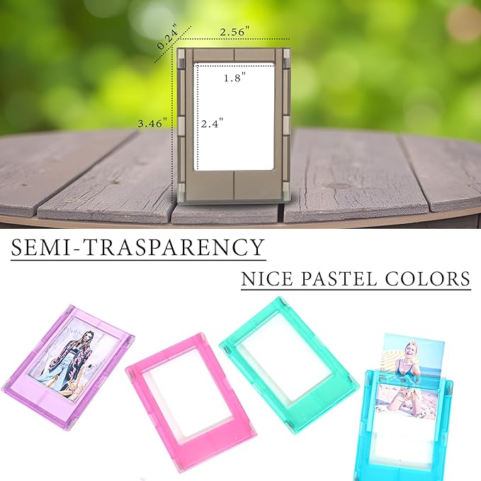 JOYZO 2x3 Magnetic Picture Frames, 6 Pack Small Frames with Front Covers for Fujifilm Instax Mini Films, fits for Polaroid Instax 12 11 90 8 41 99 40 50 EVO Desk Refrigerator Display(Semi-Clear)
