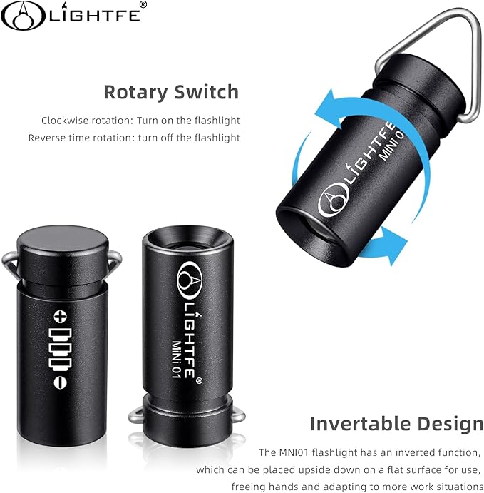 LIGHTFE MINI01 Keychain Flashlight mini Keychain Light is Light, Small, and Bright (Mini01 Black)