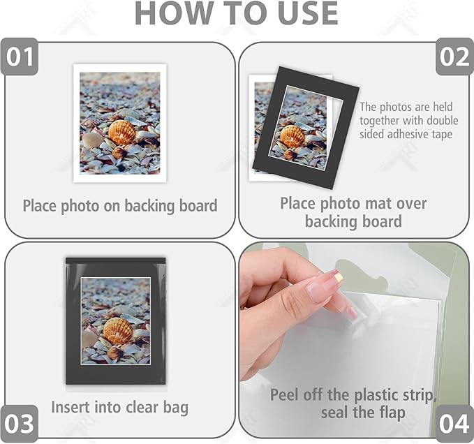 Golden State Art, Acid Free, Pack of 5, 11x14 Black Picture Mats Mattes with White Core Bevel Cut for 8x10 Photo + Backing + Bags