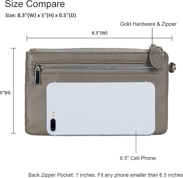 befen Genuine Leather Wristlet Clutch RFID Blocking Bag Cell Phone Wallet Purse Wristlet Wallet Purses and Handbags for Women