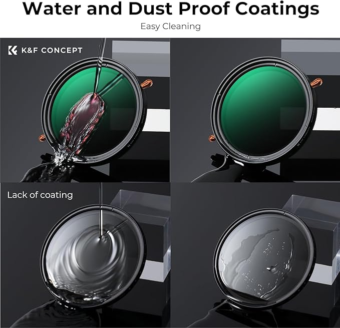 K&F CONCEPT 72mm Variable Fader ND2-32 ND Filter and CPL Circular Polarizing Lens Filter in 1 for Camera Lens Waterproof Neutral Density Polarizer Filter (Nano-D Series)