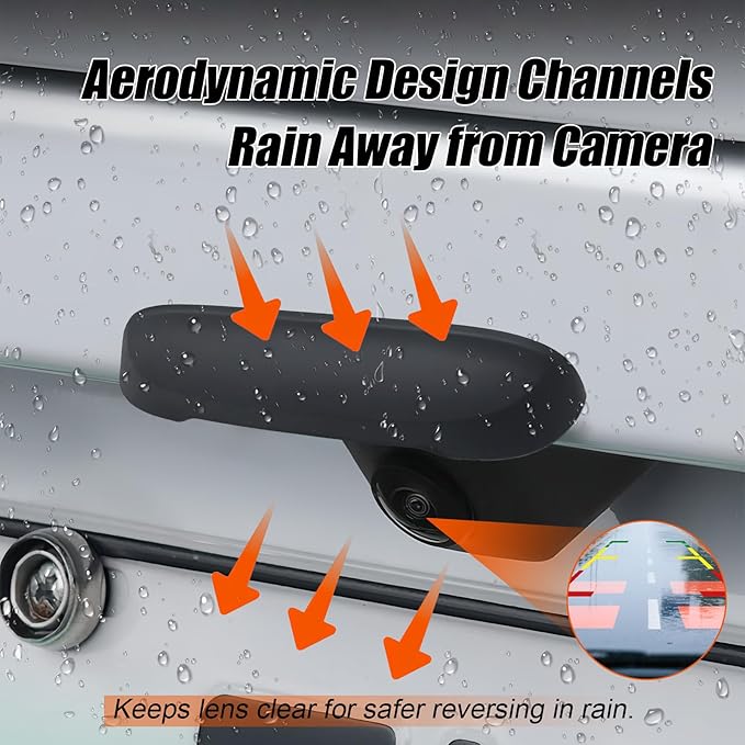 Universal Car Backup Camera Rain Shield, Reversing Camera Anti-Rain Cover for Car, Non-Destructive Adhesion, Silicone Protection Cover Compatible with Most Vehicle (Black)