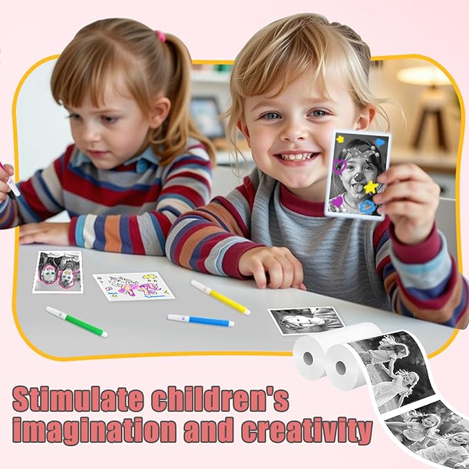 12 Rolls Kids Instant Camera Refill Print Paper, HD Photo Print Camera Print Paper roll refill for Most Kids Instant Camera - Paper Only (57X25mm)
