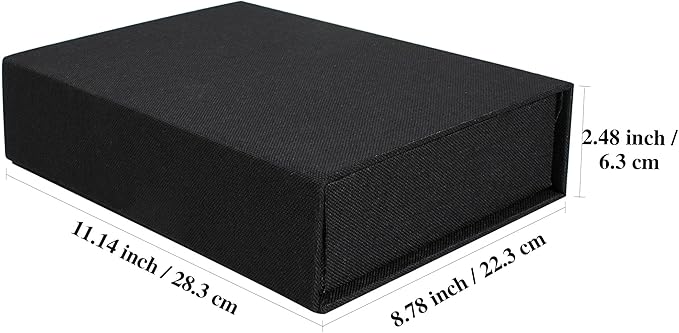 Hiwhy Photo Storage Box 8x10, Memory Box Perfect to Store Your Photo, Pictures, Certificates, Scrapbooking Supplies, Keepsakes and Jewelry Black