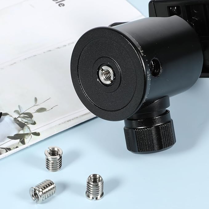 4 PCS 1/4 to 3/8 Adapter, 1/4 Female to 3/8 Male Adapter Tripod Thread Adapters 12 Mm Height Reducer Bushing Convert Screw Adapters for Camera Dslr Slr Monopod Tripod Ballhead Stand and Video Light