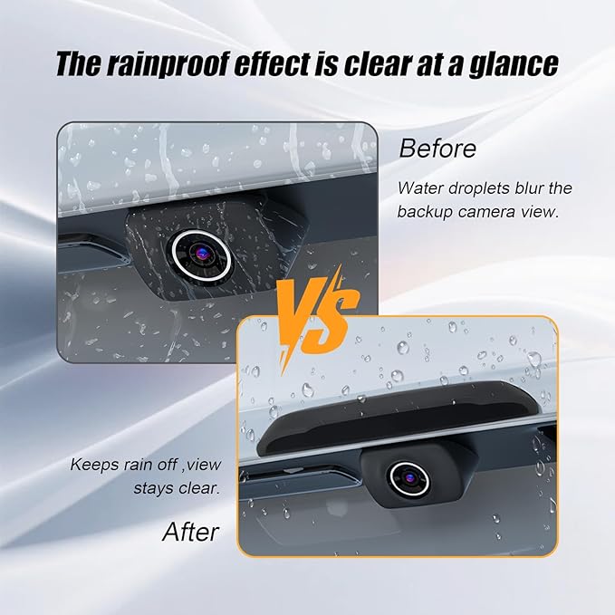 Universal Car Backup Camera Rain Shield, Reversing Camera Anti-Rain Cover for Car, Non-Destructive Adhesion, Silicone Protection Cover Compatible with Most Vehicle (Black)