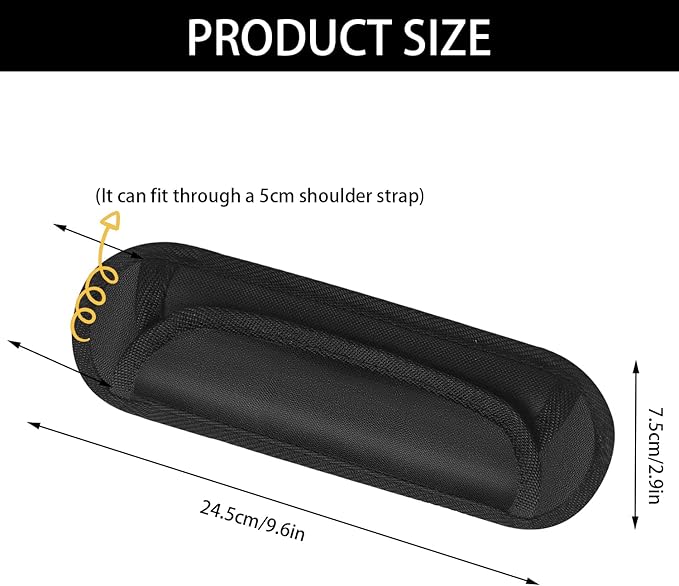 MoMbod 2Pcs Shoulder Strap Pad Universal Shoulder Relief Pad Black Decompression Air Cushions for Laptop Bag, Guitar, Safety Belt, Camera, Tactical Bag Strap (Black)