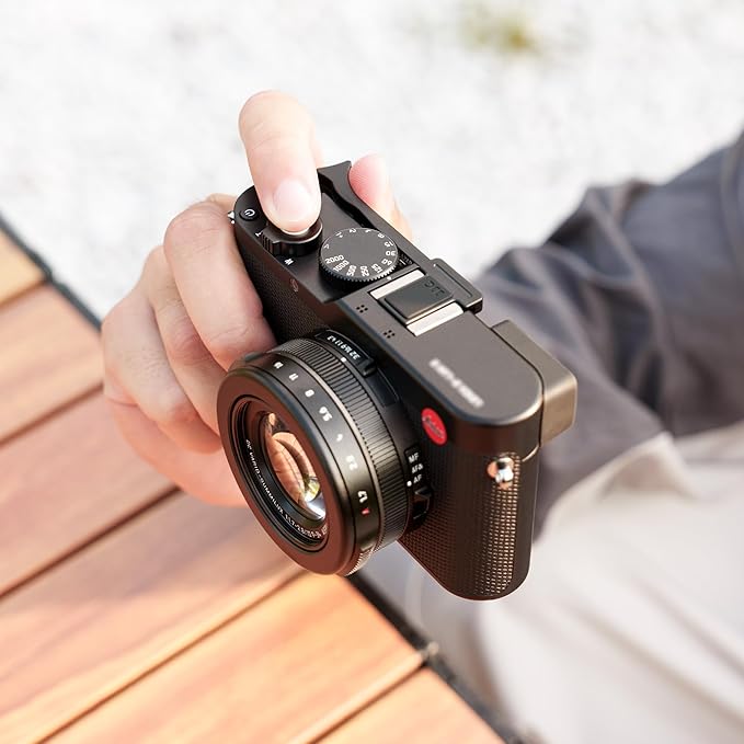 Thumb Up Grip for Leica D-LUX8 DLUX8, Aluminum Alloy Thumb Grip with Hot Shoe Cover Protector Thumb Rest Support Holder, Not Affect The Use of DLUX8 Camera Buttons, D-LUX 8 Camera Accessories - Black