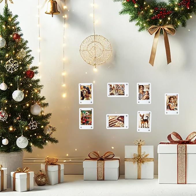 lengnoyp 15 Packs Polaroid Magnets Frame for Refrigerator, Acrylic Fridge Magnetic Picture Frame, Mini Photo Frames, Instax Clear Picture Magnet Display Frame 2.36 X 3.54 Inches