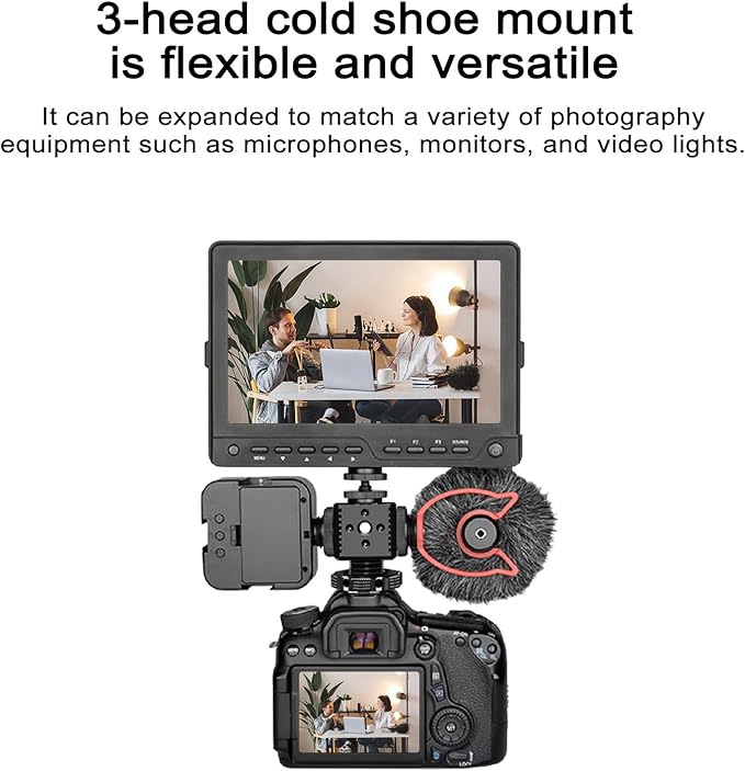 Suptig 3 Port Cold Shoe Mount with 1/4"-20 Thread for Camera Cage Flash LED Monitor Microphone etc.