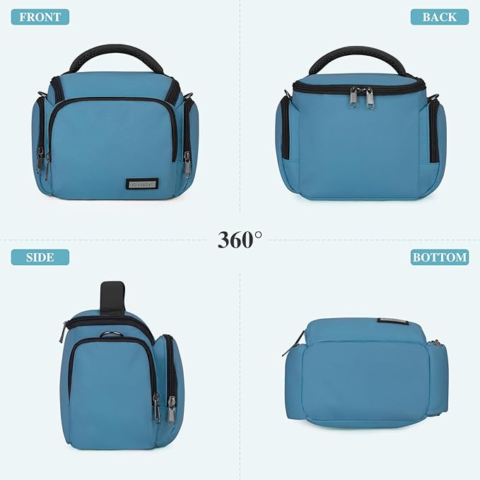 G-raphy Camera Bag Case Compact Lightweight Shoulder Crossbody Sling Photography Bags for Nikon Canon Sony DSLR SLR Mirrorless with Removal Straps(Teal)